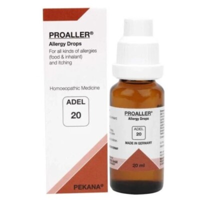 Pack of 5 X ADEL 20 Proaller German Homeopathy Drops Allergies Skin Itching 20ml