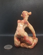 "Launa"-Very nice & sensual clay sculpture. Original; hand made and glazed.