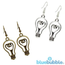 FUNKY LIGHT BULB EARRINGS CUTE KITSCH QUIRKY STYLE BRIGHT VINTAGE IDEA BOHO CHIC