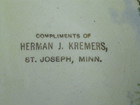 St. Joseph Minnesota souvenir plate from Herman J. Kremers — photo 5