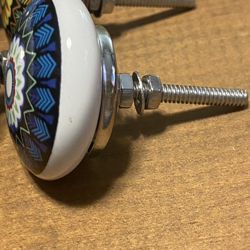 10 bunte Mandala Knöpfe Keramik Schrank Boho verziert handwerklich eklektisch lebendig - Bild 3 von 6