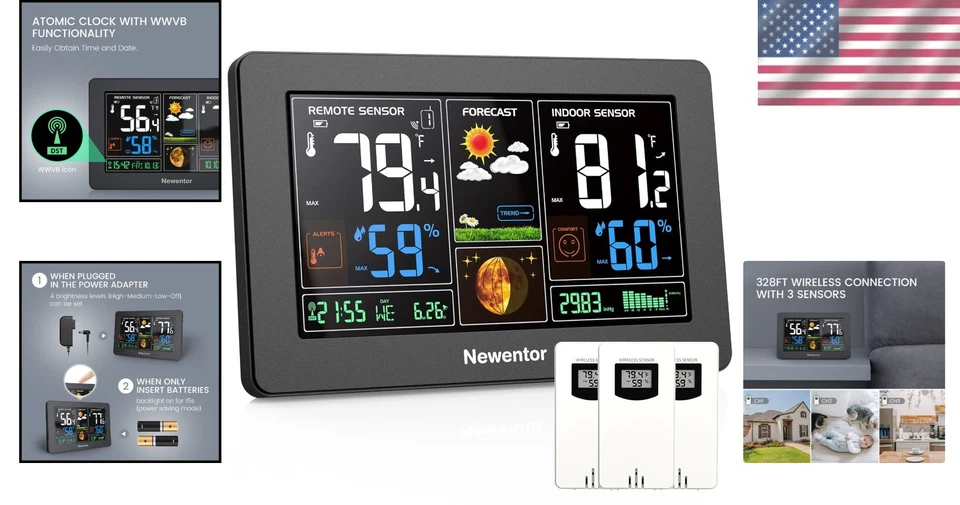Weather Station with Atomic Clock, Barometric Pressure - Image 2 of 4
