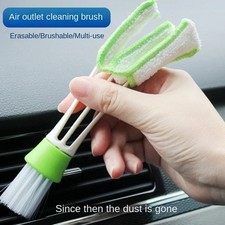 Portable Double End Car Vent Brush Computer Dust Cleaner Window Air Con Blinds