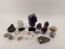 Amethyst Quartz Crystal Lot W/ Rose Quartz, Druzy Clusters, Pyrite Mixed Mineral