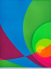 Herbert Aach Fente Infinity B2S Main Signée Sérigraphie 1980 US / Allemand