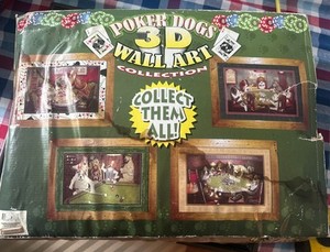" Dogs playing Pool" Poker Dogs 3d Wall Art Collection - hand Panted