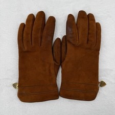 Guanti donna Moschino in pelle scamosciata foderati in cashmere taglia 6 Made in Italy