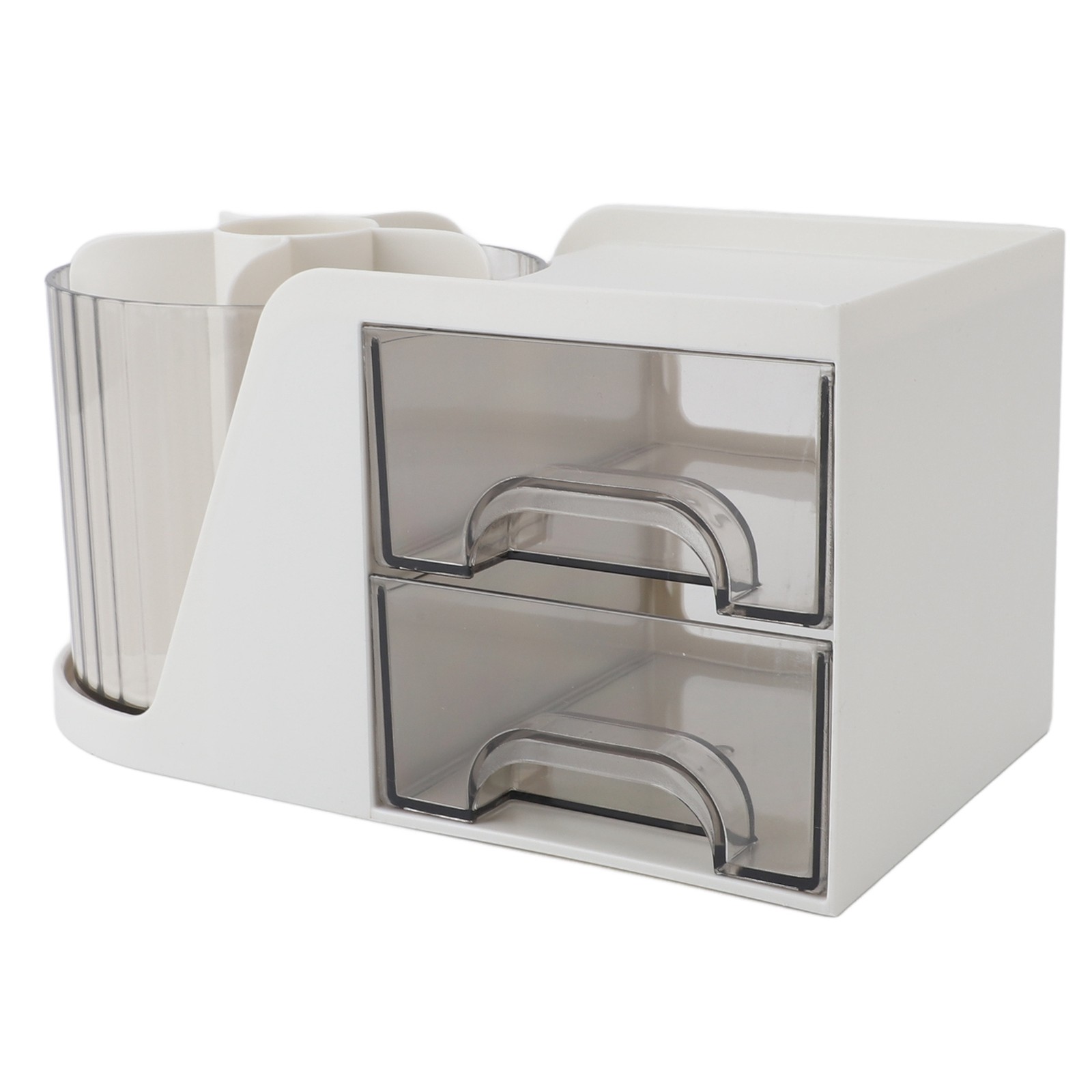 4 Compartment Desktop Organizer Rotatable Stationery Holder For Office Plastic