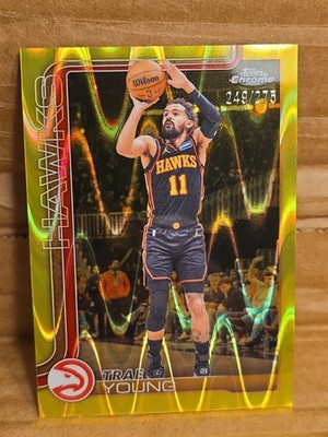 2026 Topps Chrome Update Trae Young #36 RayWave Yellow /275 Hawks