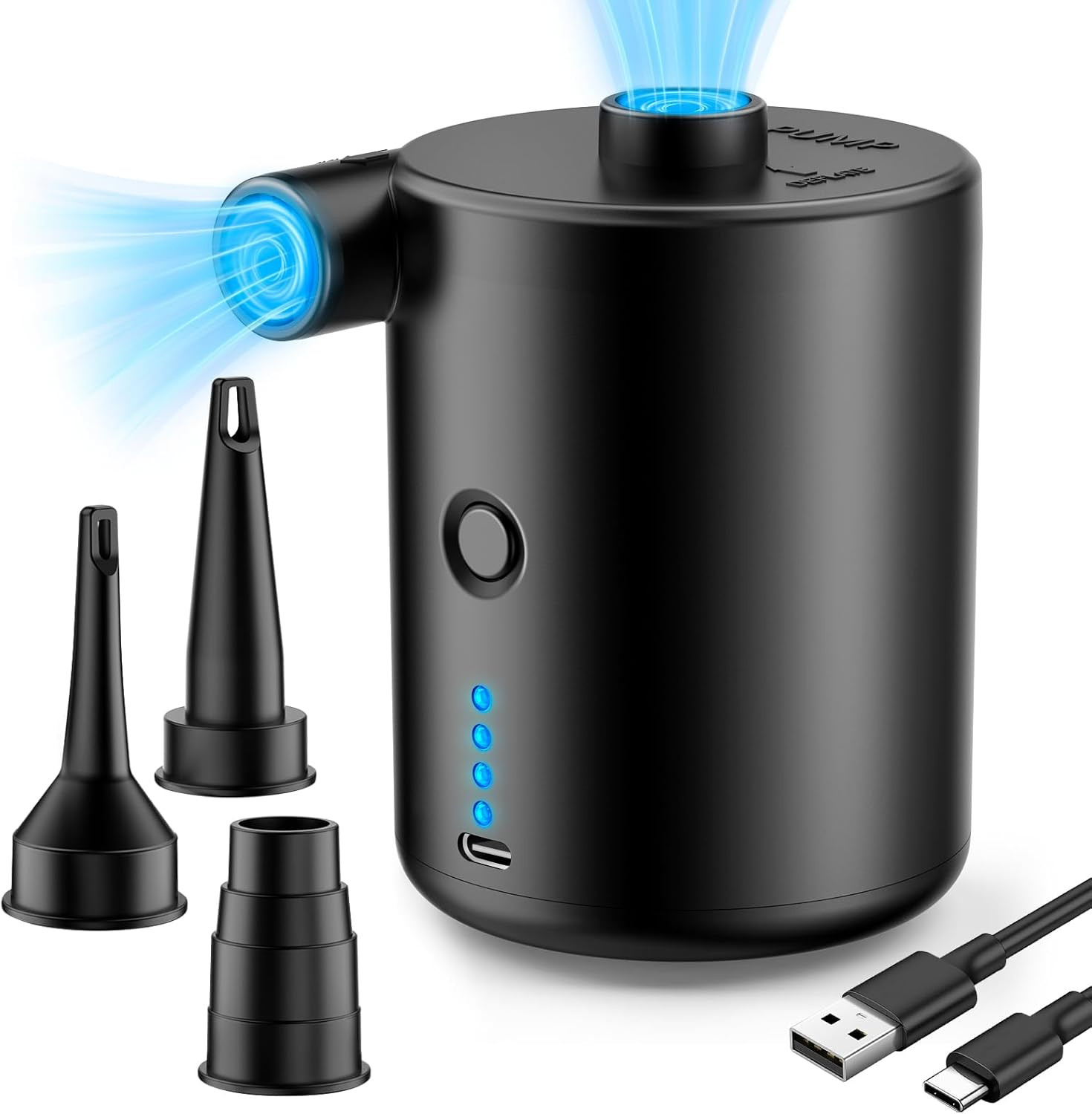 Electric Air Pump Portable Rechargeable: 4000Mah Air Pump for with Fast Inflatin