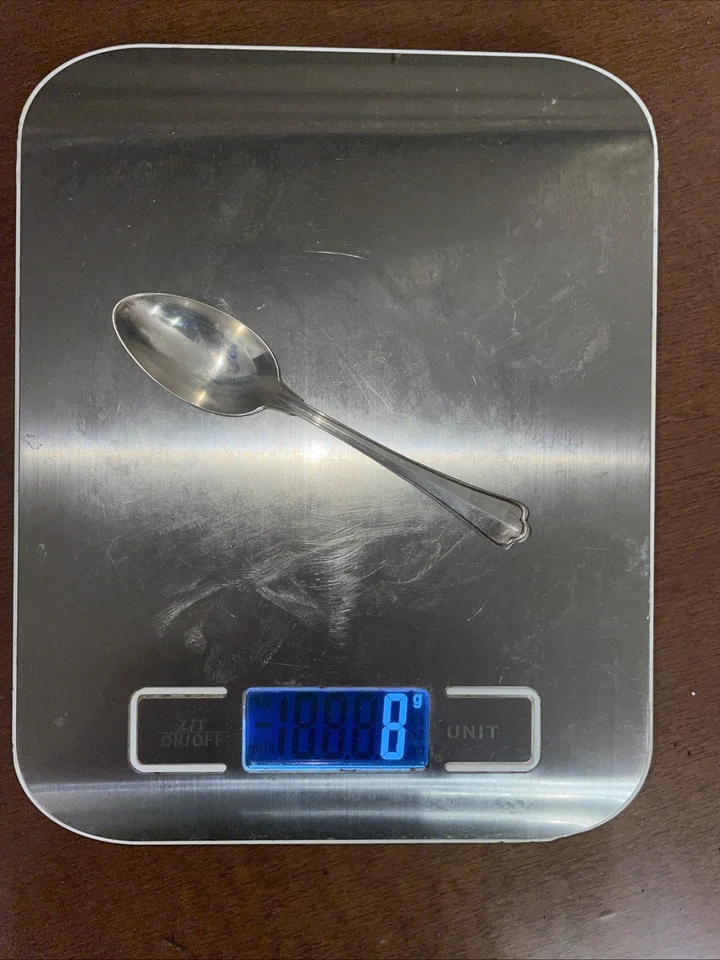 6 CUCCHIAINI  ARGENTO MASSICCIO 800, ANNI '70 IN SCATOLA ORIGINALE  - Immagine 3 di 3