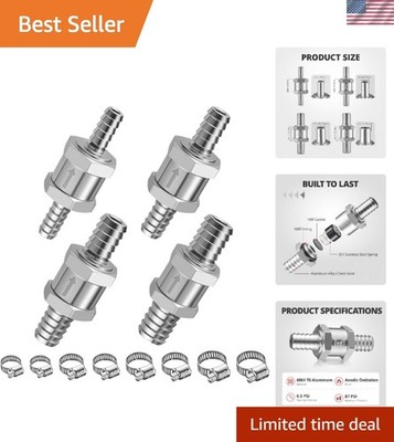 Durable One-Way Fuel Check Valve Set - 6mm to 12mm - Lightweight & Compact