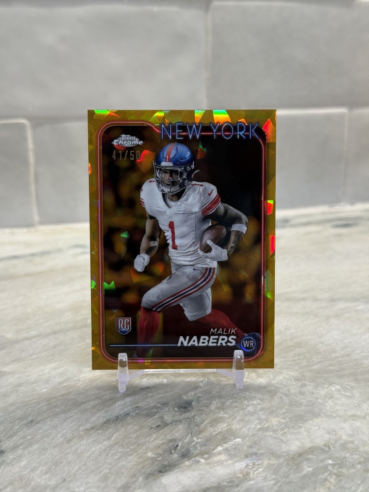 2024 Topps Chrome Sapphire Gold Malik Nabers #/50 Giants RC Rookie