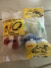 Peltier Glass Marbles Vintage, Never Opened Bag Of 4