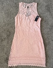 NWT Hollister Pink Floral Lace Dress - Boho Coquette Cocktail - Medium
