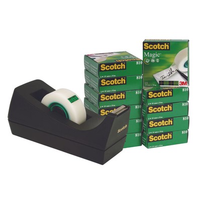 Scotch Magic Tape 810 19 mm x 33 m 12er Pack mit gratis Spender SM12