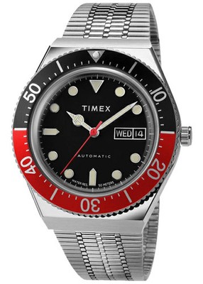 TIMEX M79 automatische TW2U83400 schwarzes Zifferblatt Cola-Lünette Edelstahl...