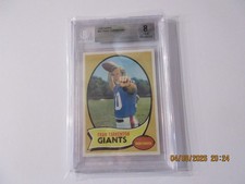 1970 Topps #80 Fran Tarkenton Card BGS BCCG 8 NY Giants