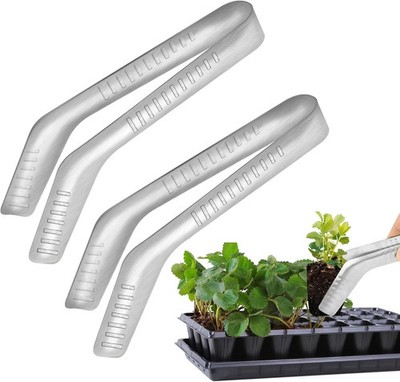 2PCS Seedling Transplant Tongs Stainless Steel Seedling Starters Remove Tongs Se