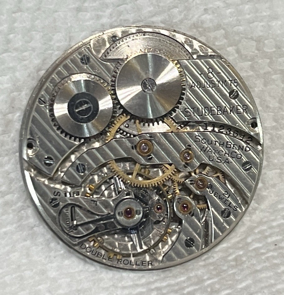 Vintage South Bend 21j Studebaker Pocket Watch Movement