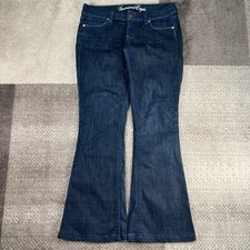 American Eagle Real Flare Jeans Dark Wash Low Rise Women 4 Reg Denim