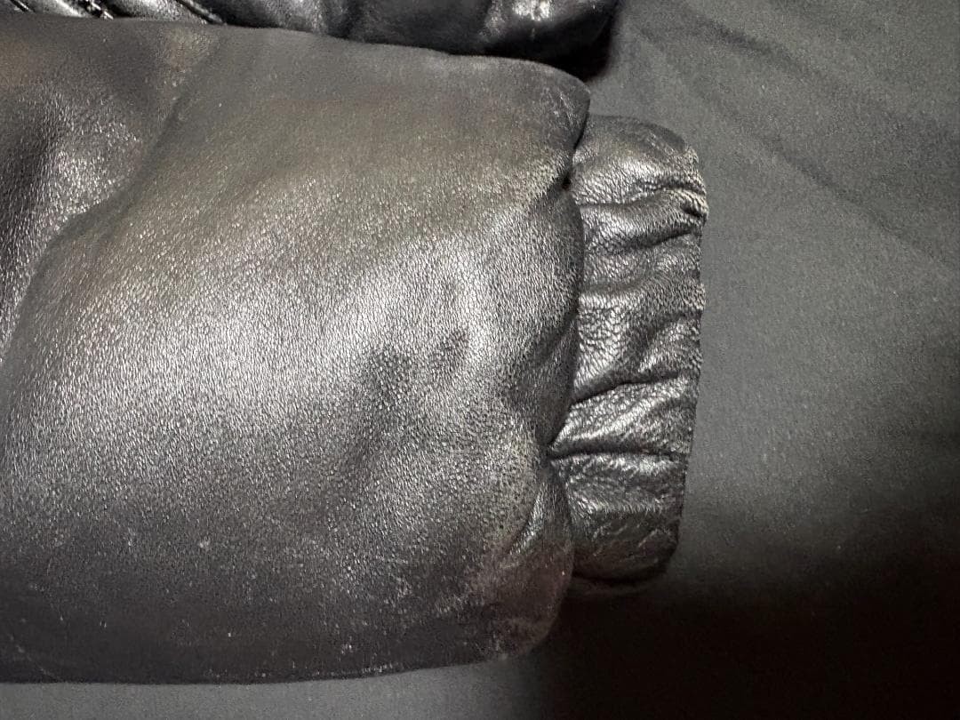 Schott Black Full Leather Down Jacket Heavyweight… - image 5