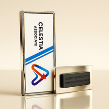 Premium Name Badge Custom Printed Staff ID High Quality Metal Magnetic