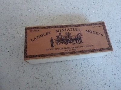Langley Miniaturmodelle Shand Mason von Pferden gezogenes Feuerwehrauto unberührter Bausatz OO