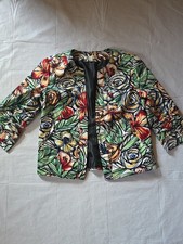 Coldwater Creek Women's Bright Floral Open-Front Blazer Jacket 10