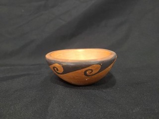 Vintage Native American Hopi Handmade Polychrome Redware Miniature Bowl NICE!