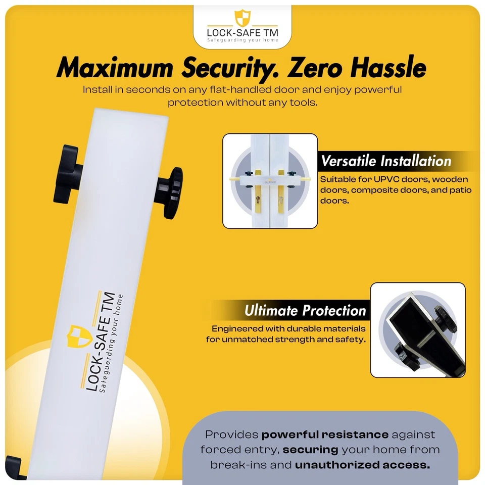 CERRADURA SEGURA - Cerradura de puerta francesa para patio, invernadero - Seguridad - Terraza - Balcón Foto 4 de 4