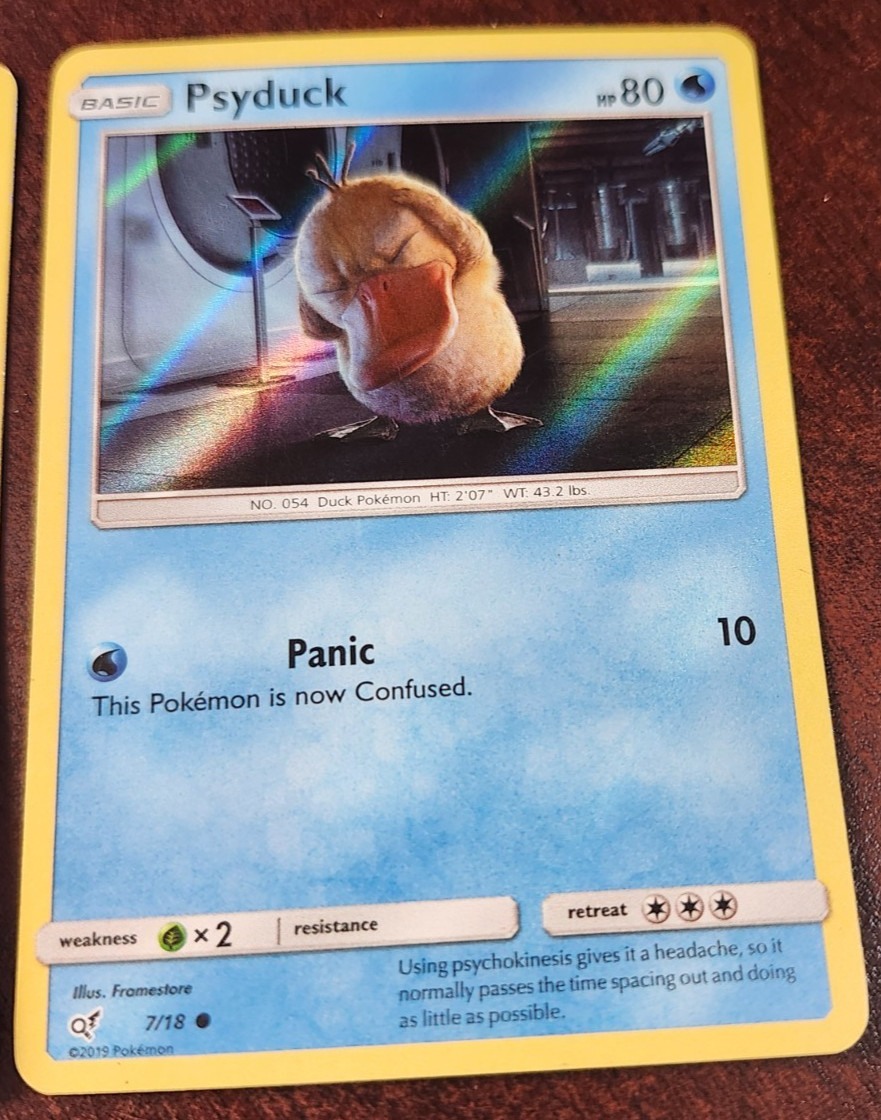 2019 POKEMON CARD PSYDUCK BASIC RARE HOLO 7/18 NM *