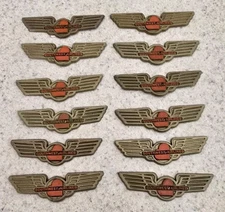 Lot of 12 - vintage SOUTHWEST AIRLINES Junior Pilot Wings Pin Back Plastic 