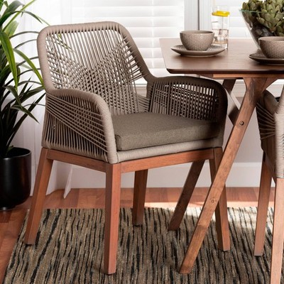 Baxton Studio Jennifer Walnut Brown Dining Armchair