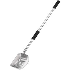 Heavy Duty Metal Cat Litter Scoop with Deep Shovel  Foam Grip for Easy Cleaning