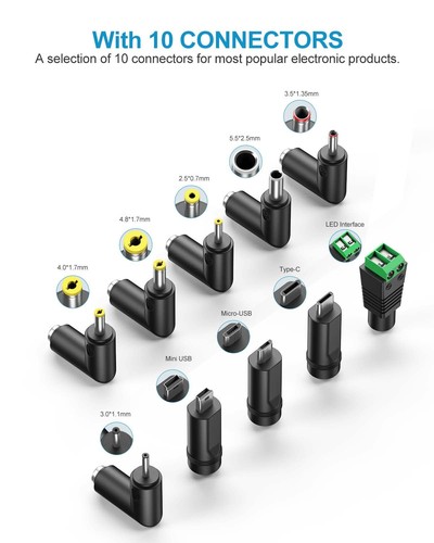 USB to DC 5V Universal Power Cable, DC 5.5x2.1mm Barrel Plug Charging Cord wi... - Foto 2 di 7
