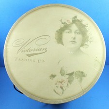 Vintage 1980's Hatbox By Victorian Trading Co. Stylish Storage 