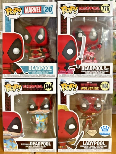 Funko Pops Deadpool Lot Of 4 ... 20, 776, 1344, 1404 (Diamond)