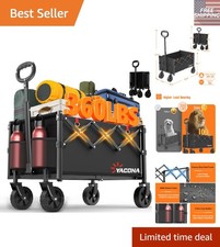 Durable Alloy Steel Folding Wagon - Easy Maneuverability with All-Terrain Wheels