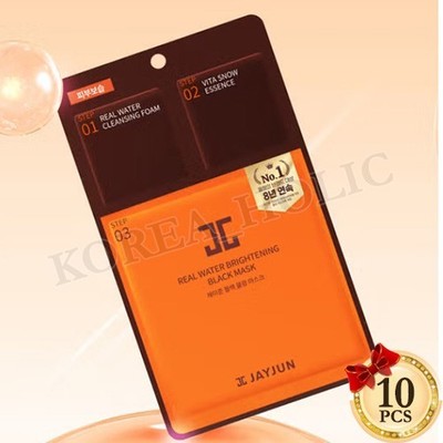 JAYJUN Real Water Brightening Black Mask 10EA Moisturizing Mask Korean Cosmetics