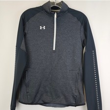 Under Armour Cold Gear 1/4 Zip Pullover Womens S Jacket Black Gray Athleisure