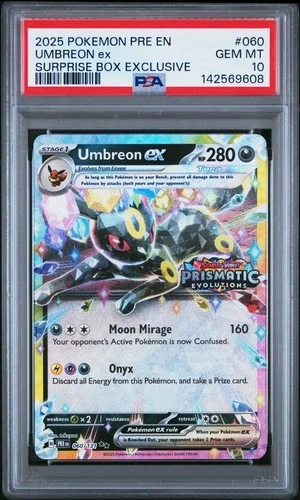Umbreon Ex 060/131 Pokemon Prismatic Evolutions Surprise Box Exclusive PSA 10