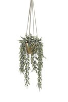 Artplants Kunst Eukalyptus Blumenampel Ramina, Keramiktopf, GrüN-Grau, 75Cm