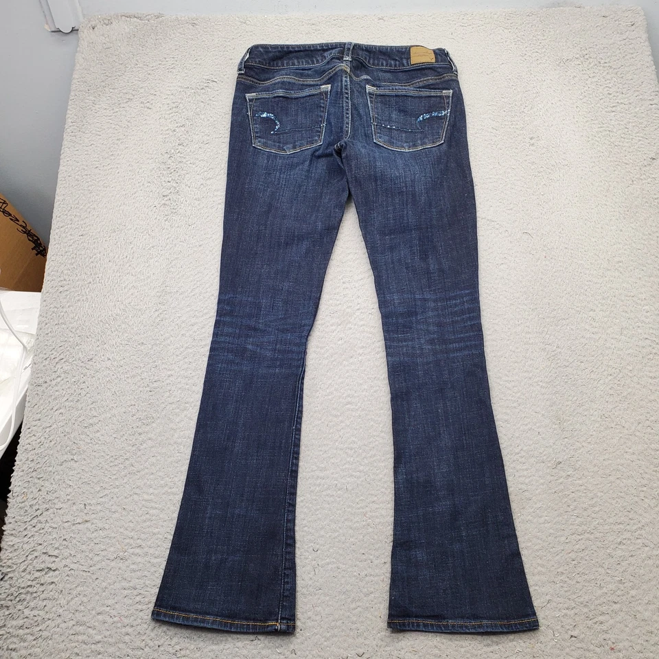 Pantalones de mezclilla ajustados American Eagle Outfitters para mujer 6 azules elásticos lentejuelas Foto 2 de 4