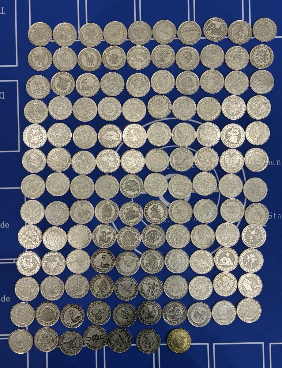 Lot of 127 Pokemon Metal Battle Coins japanese Vintage Excellent