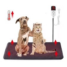 Pet Heating Pad Adjustable Temperature Timer Heated Dog Cat Bed Puppy Kitten