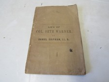 Seth Warner VT/NY Controversy Edward Marsh Noted VT Collector Bookplate 1858