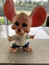 Vintage 1970 Roy Des Big Ear Mouse Bank RARE BELL SYSTEM PHONE Company Promo Toy
