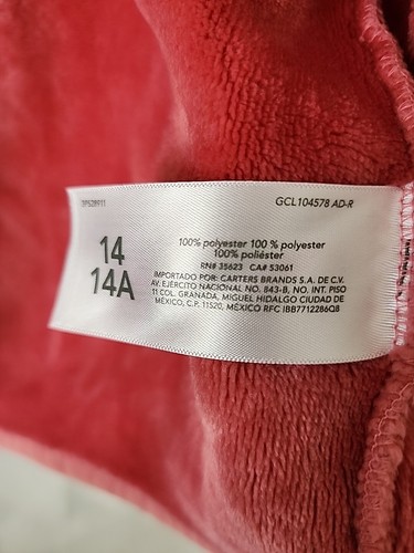 Osh Kosh B'Gosh Girls Rose Colored Size 14 / 14A Full Zip Fleece Sweater Jacket - Picture 5 of 7
