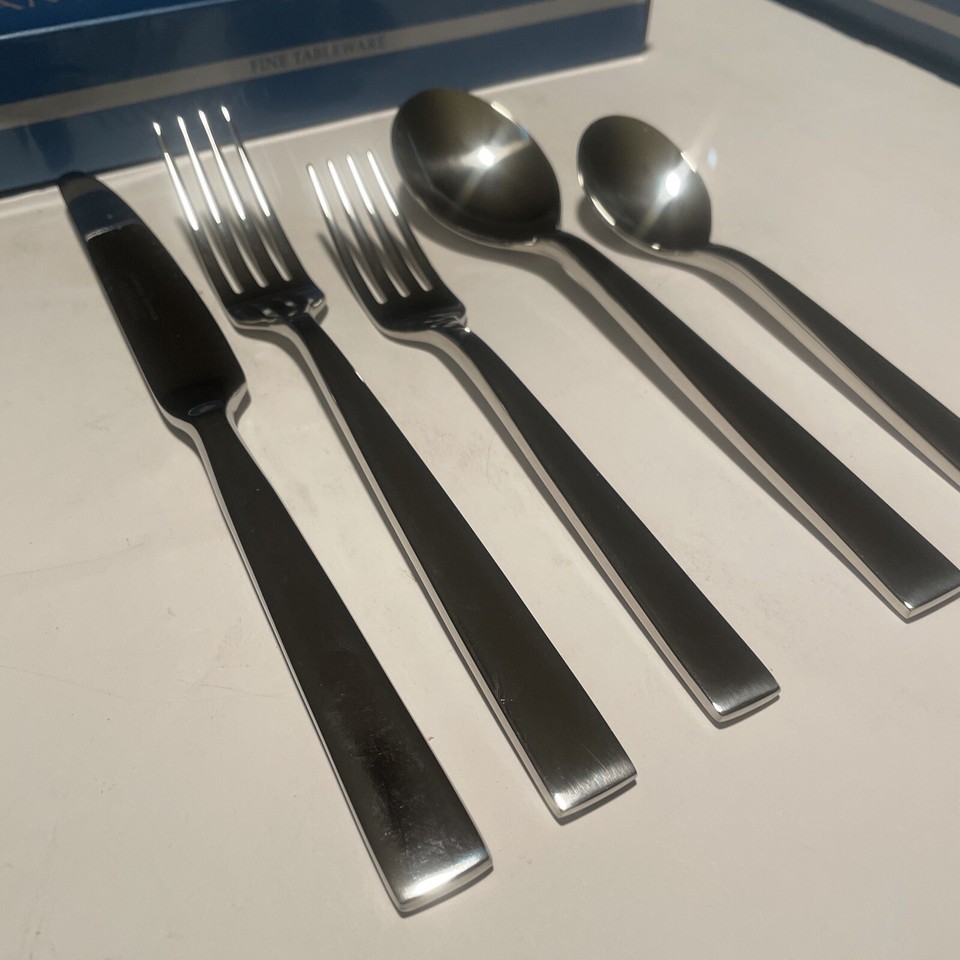 Crate And Barrel 5 Piece Flatware Set, Cambridge Silversmiths Clark